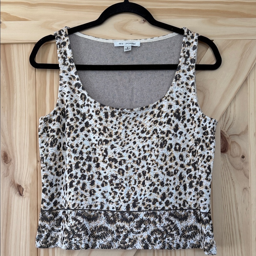 Vintage St John Leopard Print Tank Top
